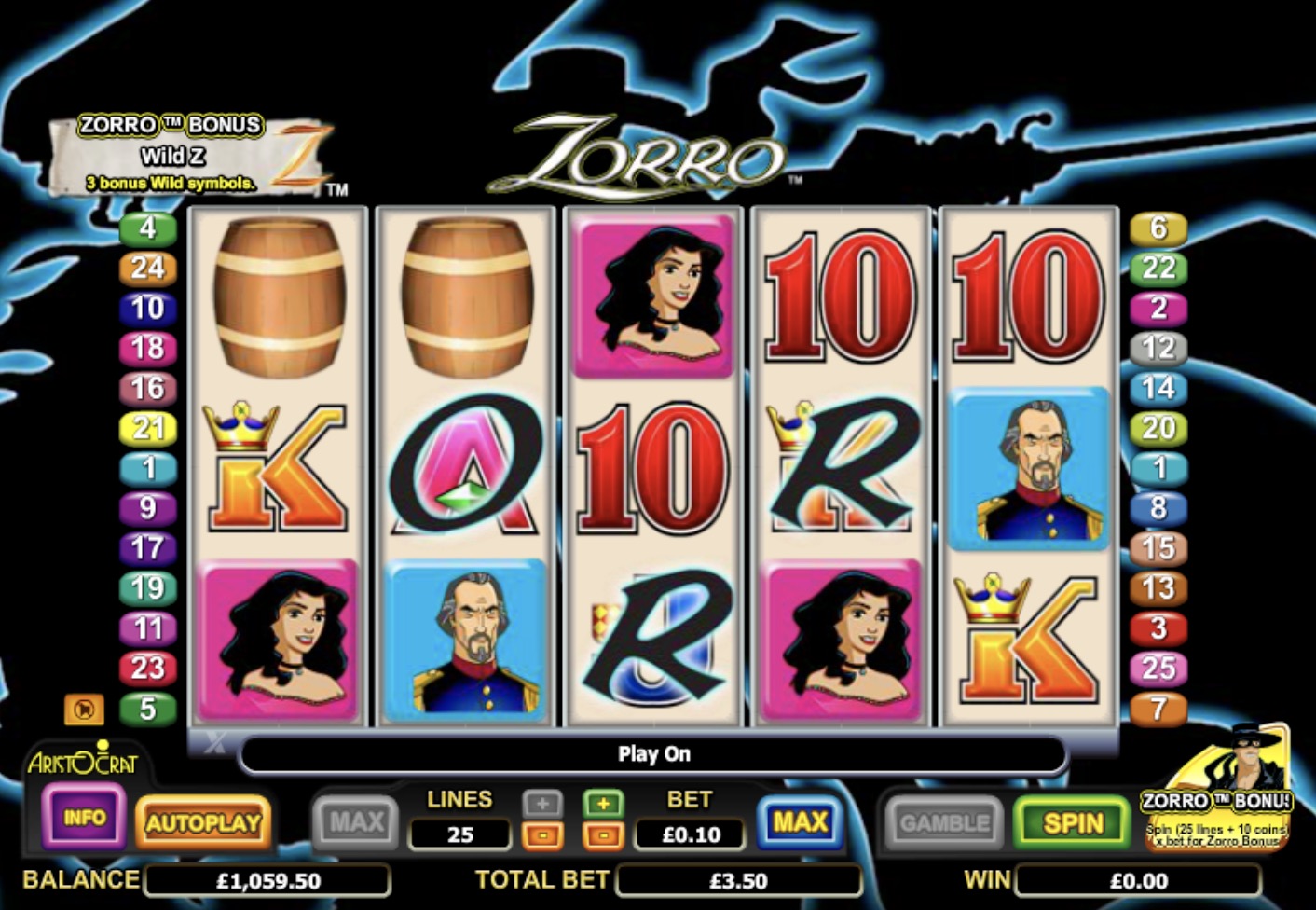 Игровые автоматы Вулкан «Zorro» — легендарные приключения и азарт